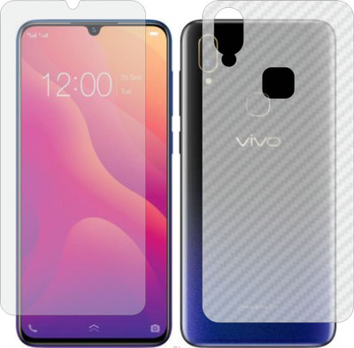 Mobling Front and Back Screen Guard for VIVO V11 I (Front 9H Hardness Matte & Carbon Fiber Skin for Back)(Pack of 2)