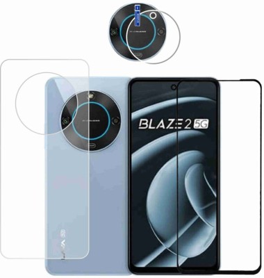 ICROMECK Front and Back Screen Guard for LAVA BLAZE 2 5G (BLACK)(Pack of 2)