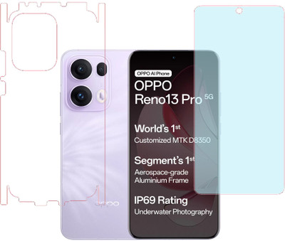 KARTRAY Front and Back Screen Guard for Oppo Reno 13 Pro 5G, Front Matte Back Clear(Pack of 2)
