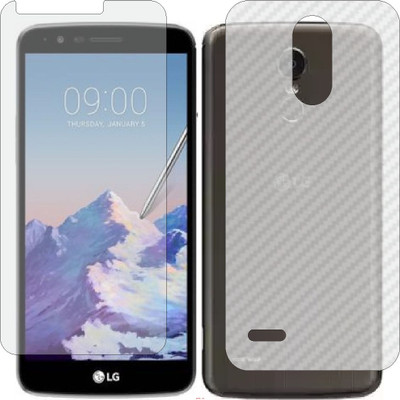 Mobling Front and Back Screen Guard for LG STYLUS 3 (Front 9H Hardness Matte & Carbon Fiber Skin for Back)(Pack of 2)