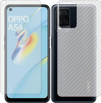ZINGTEL Front and Back Screen Guard for OPPO A54 (Front Matte Finish & Back 3d Carbon Fiber)(Pack of 2)