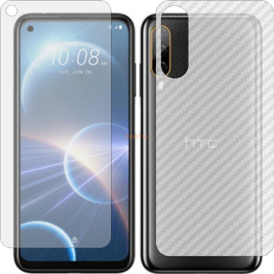 ZINGTEL Front and Back Screen Guard for HTC DESIRE 22 PRO (Front Matte Finish & Back 3d Carbon Fiber)(Pack of 2)