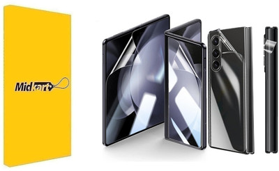Midkart Front and Back Screen Guard for Samsung Galaxy Z Fold 5 for Front, Back, Fold Display & Hinge Protection Self Healing Hydro-Gel Screen Protector(Pack of 4)