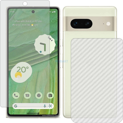 MOBART Front and Back Screen Guard for PIXEL 7 (Front Matte Finish & Back 3d Carbon Fiber)(Pack of 2)