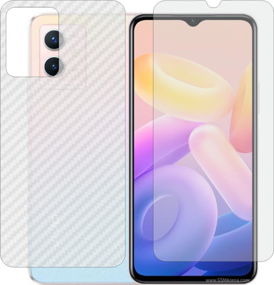 MOBART Front and Back Screen Guard for VIVO Y33S 5G (Front Matte Finish & Back 3d Carbon Fiber)(Pack of 2)