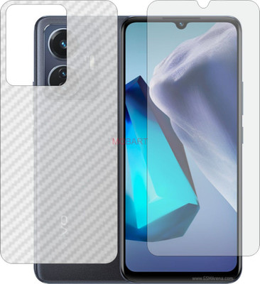 MOBART Front and Back Screen Guard for VIVO T1 SNAPDRAGON 680 V2153 (Front Matte Finish & Back 3d Carbon Fiber)(Pack of 2)