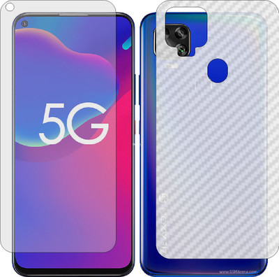 ZINGTEL Front and Back Screen Guard for ZTE BLADE 11 SE 5G (Front Matte Finish & Back 3d Carbon Fiber)(Pack of 2)