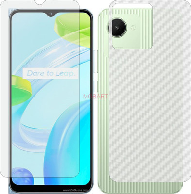 MOBART Front and Back Screen Guard for REALME C30 RMX3581 (Front Matte Finish & Back 3d Carbon Fiber)(Pack of 2)
