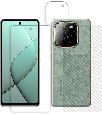 ARBAN Front and Back Screen Guard for Tecno Spark 20 Pro 5G (1 FRONT UNBREAKABLE TEMPERED WITH 1 BACK CARBON FIBER SKIN AND 1 CAMERA LENS PROTECTOR)(Pack of 1)