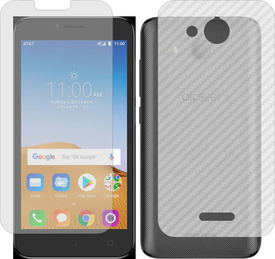 ZINGTEL Front and Back Screen Guard for ALCATEL TETRA (Front Matte Finish & Back 3d Carbon Fiber)(Pack of 2)