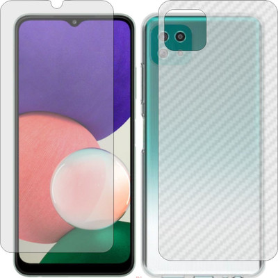 Mobling Front and Back Screen Guard for SAMSUNG GALAXY A22 5G (Front 9H Hardness Matte & Carbon Fiber Skin for Back)(Pack of 2)