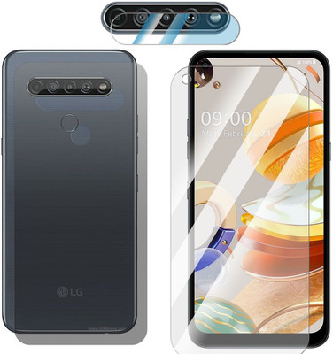 FCS Front and Back Screen Guard for LG K61 Front+Back+Camera (Matte)(Pack of 3)