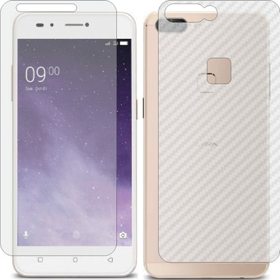 MOBART Front and Back Screen Guard for LAVA Z90 (Front Matte Finish & Back 3d Carbon Fiber)(Pack of 2)