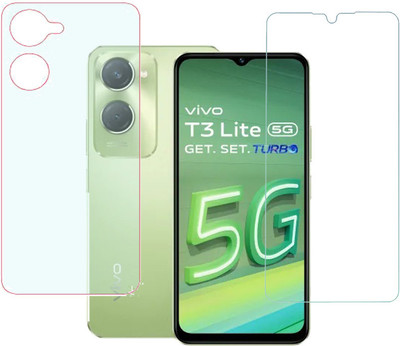 KARTRAY Front and Back Screen Guard for Vivo T3 Lite 5G(Pack of 2)