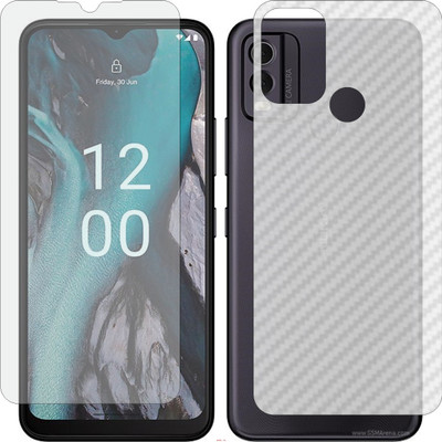 Mobling Front and Back Screen Guard for NOKIA C22 (Front 9H Hardness Matte & Carbon Fiber Skin for Back)(Pack of 2)
