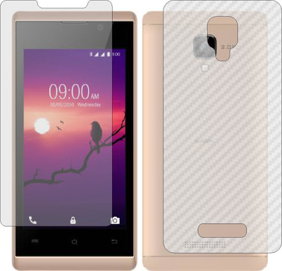 ZINGTEL Front and Back Screen Guard for LAVA A48 (Front Matte Finish & Back 3d Carbon Fiber)(Pack of 2)