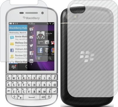 Mobling Front and Back Screen Guard for BLACKBERRY Q10 (Front 9H Hardness Matte & Carbon Fiber Skin for Back)(Pack of 2)