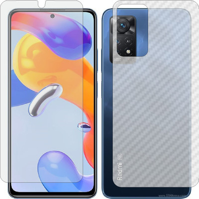 MOBART Front and Back Screen Guard for XIAOMI MI NOTE 11 PRO 5G (Front Matte Finish & Back 3d Carbon Fiber)(Pack of 2)
