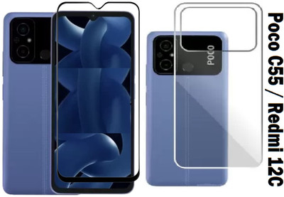 LIKEDESIGN Front and Back Screen Guard for REDMI 12C, POCO C55(Pack of 1)