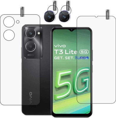 KHWABEEDA Front and Back Screen Guard for VIVO T3 LITE 5G FRONT AND BACK LENS(Pack of 3)