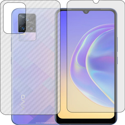ZINGTEL Front and Back Screen Guard for VIVO V21E V2061 (Front Matte Finish & Back 3d Carbon Fiber)(Pack of 2)