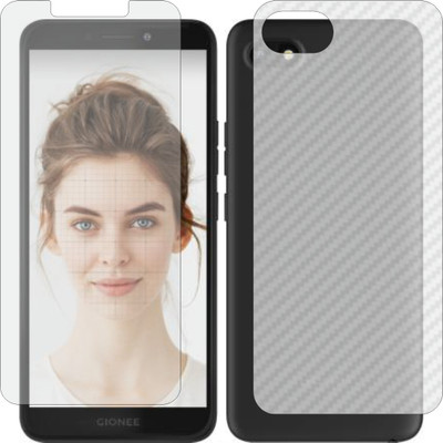 Mobling Front and Back Screen Guard for GIONEE F205 (Front 9H Hardness Matte & Carbon Fiber Skin for Back)(Pack of 2)