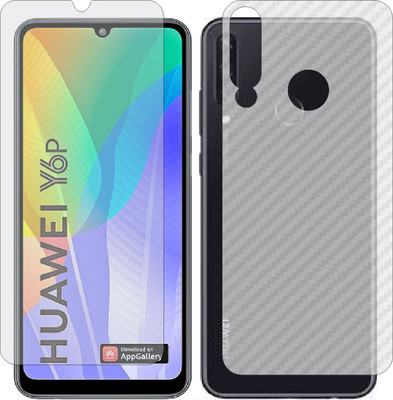 Mobling Front and Back Screen Guard for HUAWEI Y6P (Front 9H Hardness Matte & Carbon Fiber Skin for Back)(Pack of 2)