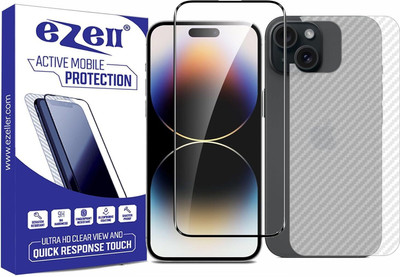 eZell Front and Back Screen Guard for IPHONE 15 PLUS(Pack of 2)