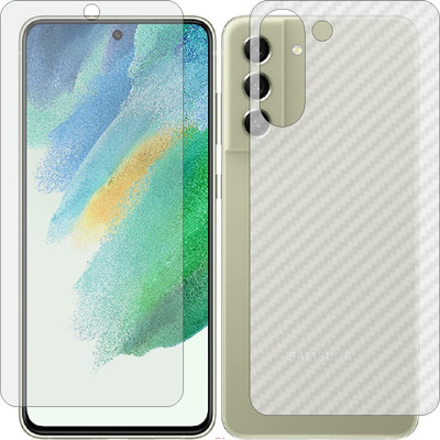 Mobling Front and Back Screen Guard for SAMSUNG GALAXY S21 FE 5G (Front 9H Hardness Matte & Carbon Fiber Skin for Back)(Pack of 2)