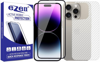 eZell Front and Back Screen Guard for IPHONE 15 PRO MAX(Pack of 2)