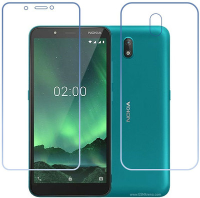 DVTECH Front and Back Screen Guard for 9H Crystal Clear Front And Carbon Fiber BackNokia C2(Pack of 1)