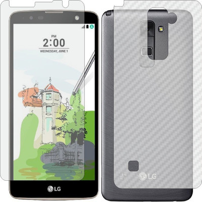 MOBART Front and Back Screen Guard for LG STYLUS 2 (Front Matte Finish & Back 3d Carbon Fiber)(Pack of 2)
