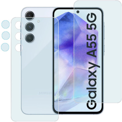 MOKPLZ Front and Back Screen Guard for SAMSUNG GALAXY A55(Pack of 3)