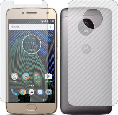 ZINGTEL Front and Back Screen Guard for MOTO G5 PLUS (Front Matte Finish & Back 3d Carbon Fiber)(Pack of 2)