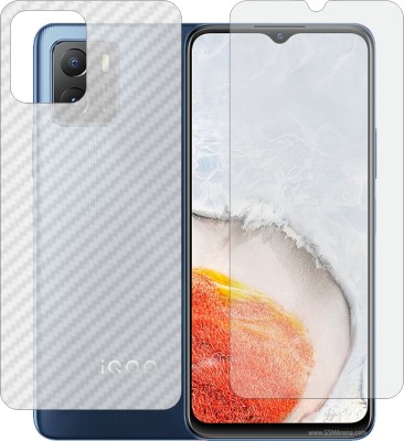 Mobling Front and Back Screen Guard for VIVO IQOO U5x V2180GA (Front 9H Hardness Matte & Carbon Fiber Skin for Back)(Pack of 2)