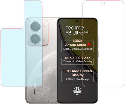 KARTRAY Front and Back Screen Guard for Realme P3 Ultra 5G, Front Clear, Back Matt(Pack of 2)