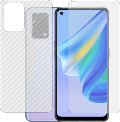 Mobling Front and Back Screen Guard for OPPO A95 CHP2365 (Front 9H Hardness Matte & Carbon Fiber Skin for Back)(Pack of 2)