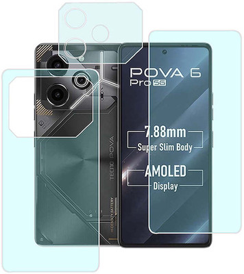 MOKPLZ Front and Back Screen Guard for TECNO POVA 6 PRO 5G(Pack of 3)