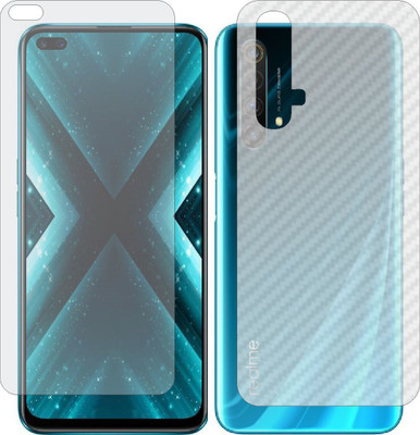 MOBART Front and Back Screen Guard for REALME X3 SUPERZOOM (Front Matte Finish & Back 3d Carbon Fiber)(Pack of 2)