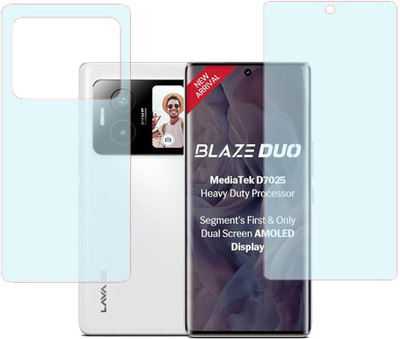 KARTRAY Front and Back Screen Guard for Lava Blaze Duo 5G, Front Matte Back Matte(Pack of 2)