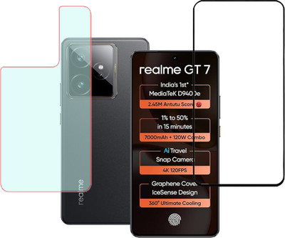 SPRITZEN Front and Back Screen Guard for Realme GT 7 5G, Edge to Edge Tempered Glass, Back Screen Guard With Matte Finish(Pack of 2)