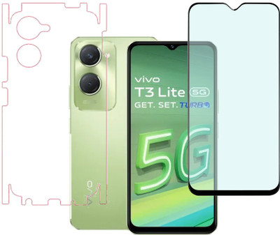 KARTRAY Front and Back Screen Guard for Vivo T3 Lite 5G, Matt Glass, Back Screen Guard(Pack of 2)