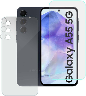 MOKPLZ Front and Back Screen Guard for SAMSUNG GALAXY A55 5G(Pack of 3)