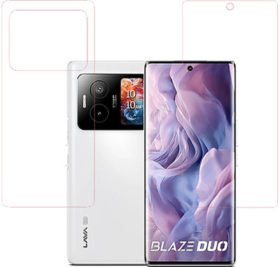 VAYUVAULT Front and Back Screen Guard for LAVA Blaze Duo, clear(Pack of 2)