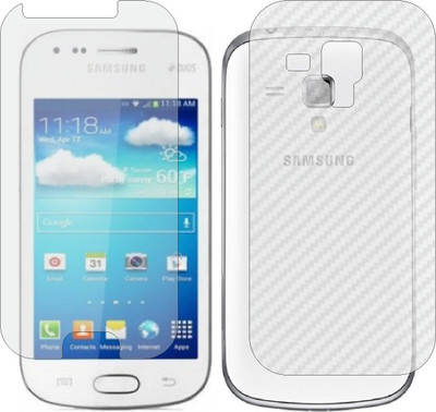 ZINGTEL Front and Back Screen Guard for SAMSUNG GALAXY S DUOS S7560 S7562 (Front Matte Finish & Back 3d Carbon Fiber)(Pack of 2)