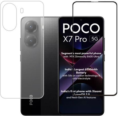 KANCHA Front and Back Screen Guard for Poco X7 pro, Poco X7 pro 5G, Poco X7 pro(Pack of 2)