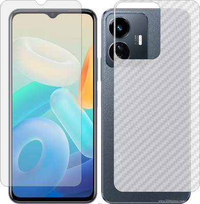 Mobling Front and Back Screen Guard for VIVO Y77 5G V2169 (Front 9H Hardness Matte & Carbon Fiber Skin for Back)(Pack of 2)