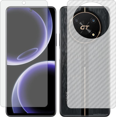 Mobling Front and Back Screen Guard for Honor X40 Gt Racing 5G (Front 9H Hardness Matte & Carbon Fiber Skin for Back)(Pack of 2)
