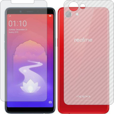 MOBART Front and Back Screen Guard for OPPO REALME CPH1859 (Front Matte Finish & Back 3d Carbon Fiber)(Pack of 2)