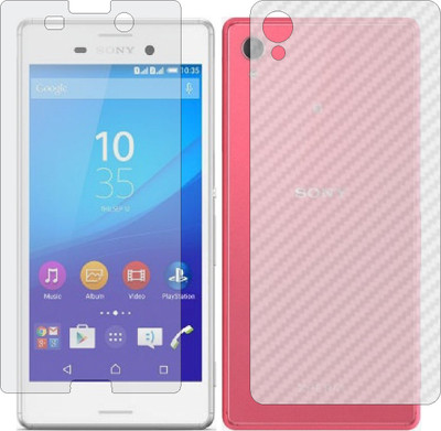 MOBART Front and Back Screen Guard for SONY XPERIA M4 AQUA DUAL (Front Matte Finish & Back 3d Carbon Fiber)(Pack of 2)